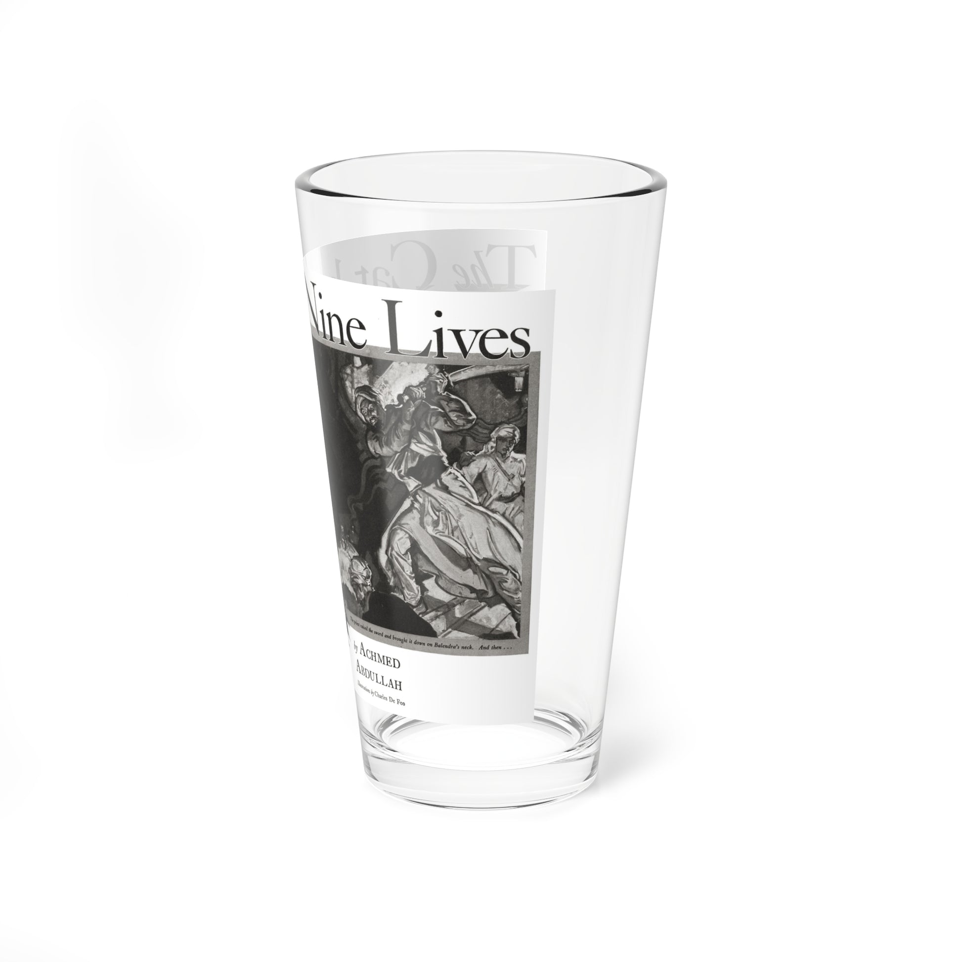 The Cat had Nine Lives, Cosmopolitan, January 1934 (Magazine Illustration) Pint Glass 16oz-Go Mug Yourself