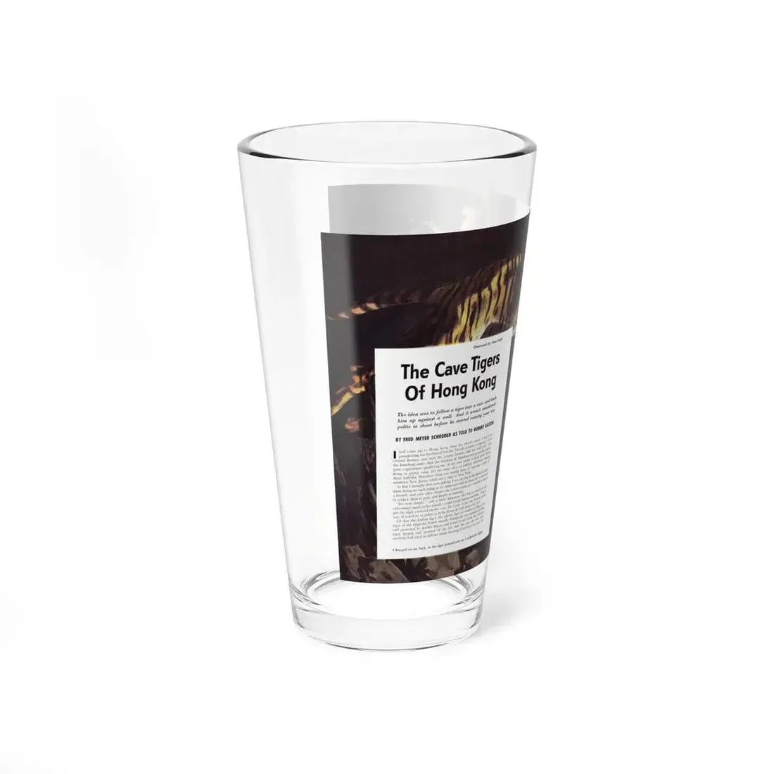 The Cave Tigers Of Hong Kong,True Magazine, January 1953 (Magazine Illustration) Pint Glass 16oz - Go Mug Yourself