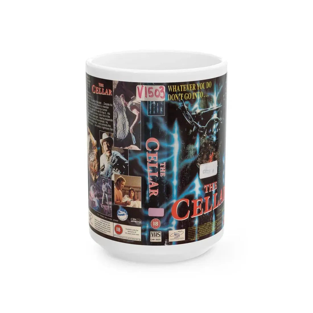 THE CELLAR (VHS COVER) - White Coffee Mug 15oz - Go Mug Yourself