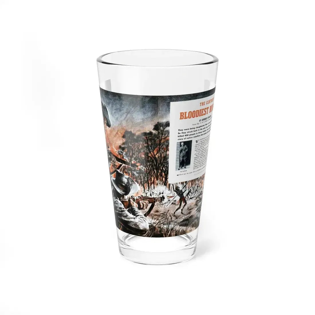 The Century's Bloodiest Manhunt, Outdoor Adventures, March 1956 (Magazine Illustration) Pint Glass 16oz 16oz - Go Mug Yourself