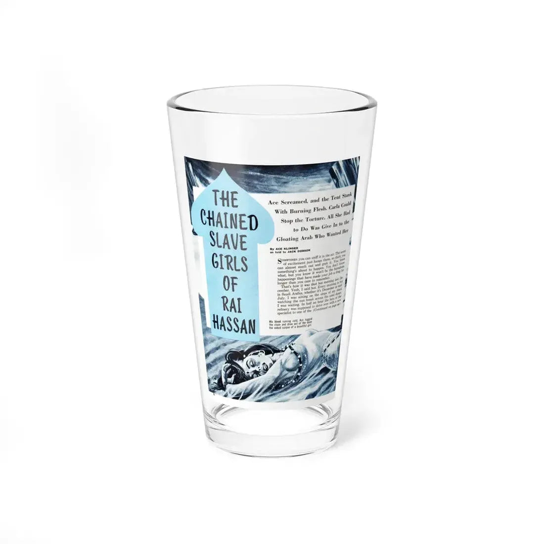 The Chained Slave Girls Of Rai Hassan, Escape To Adventure, Sept 1963 (Magazine Illustration) Pint Glass 16oz 16oz - Go Mug Yourself