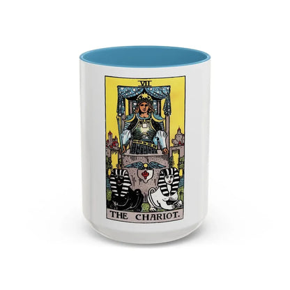 The Chariot (Tarot Card) Accent Coffee Mug 15oz Light Blue - Go Mug Yourself
