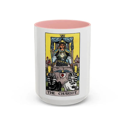The Chariot (Tarot Card) Accent Coffee Mug 15oz Pink - Go Mug Yourself