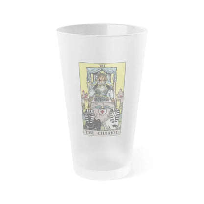 The Chariot (Tarot Card) Frosted Pint Glass 16oz Default Title - Go Mug Yourself