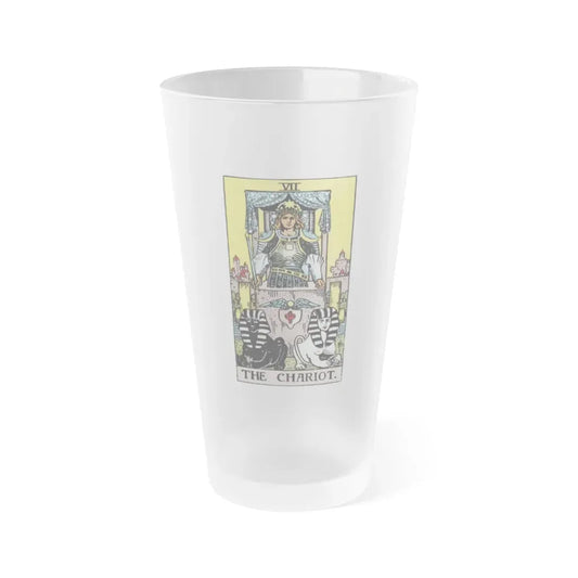 The Chariot (Tarot Card) Frosted Pint Glass 16oz Default Title - Go Mug Yourself