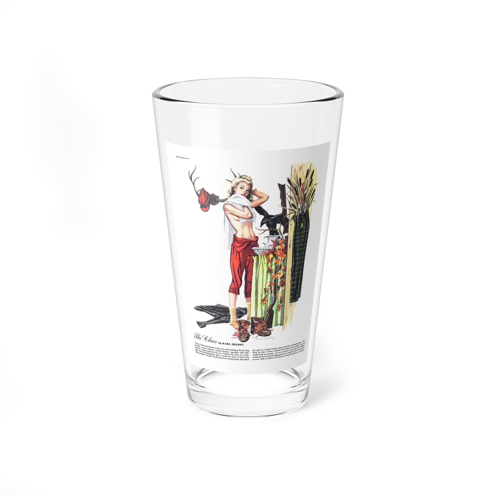 The Chase, Esquire, April 1947 (Magazine Illustration) Pint Glass 16oz-16oz-Go Mug Yourself