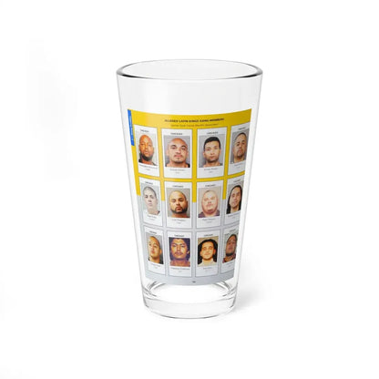 The Chicago Gang Book Page 106 - Latin Kings Members (Drac, Black, Crazy, Chocolate, Casper, Garfield, Lucky, Rascal, Tino, Lil T, Rican) - Pint Glass 16oz 16oz - Go Mug Yourself