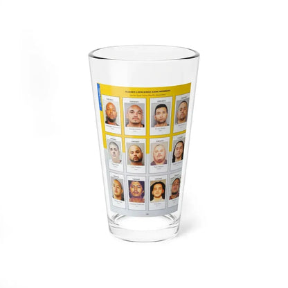 The Chicago Gang Book Page 106 - Latin Kings Members (Drac, Black, Crazy, Chocolate, Casper, Garfield, Lucky, Rascal, Tino, Lil T, Rican) - Pint Glass 16oz - Go Mug Yourself
