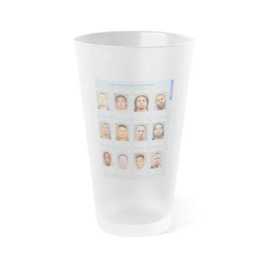 The Chicago Gang Book Page 113 - Maniac Latin Disciples Members - Frosted Pint Glass 16oz-16oz-Frosted-Go Mug Yourself