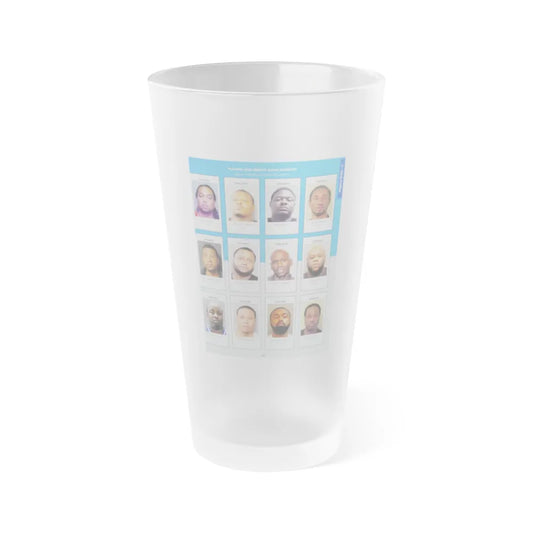 The Chicago Gang Book Page 127 - New Breeds aka Black Gangsters Members (Nook, Bird, Slim, Bam, Sweet Bobby) - Frosted Pint Glass 16oz-16oz-Frosted-Go Mug Yourself