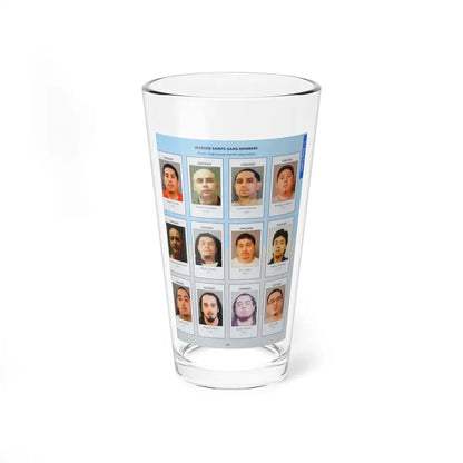 The Chicago Gang Book Page 139 - Saints Members (Lizzard, Goofy, Snoop, G-Man, Butcher, Oso, Baby J, Lil Gonzo, Boy, Sly, Melly, Chino) - Pint Glass 16oz 16oz - Go Mug Yourself