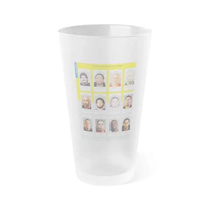 The Chicago Gang Book Page 144 - Satan Disciples Members (Zoko, Kaos, Casper, Kato, Rascal, Chapo, Capone, Day Day) - Frosted Pint Glass 16oz 16oz Frosted - Go Mug Yourself