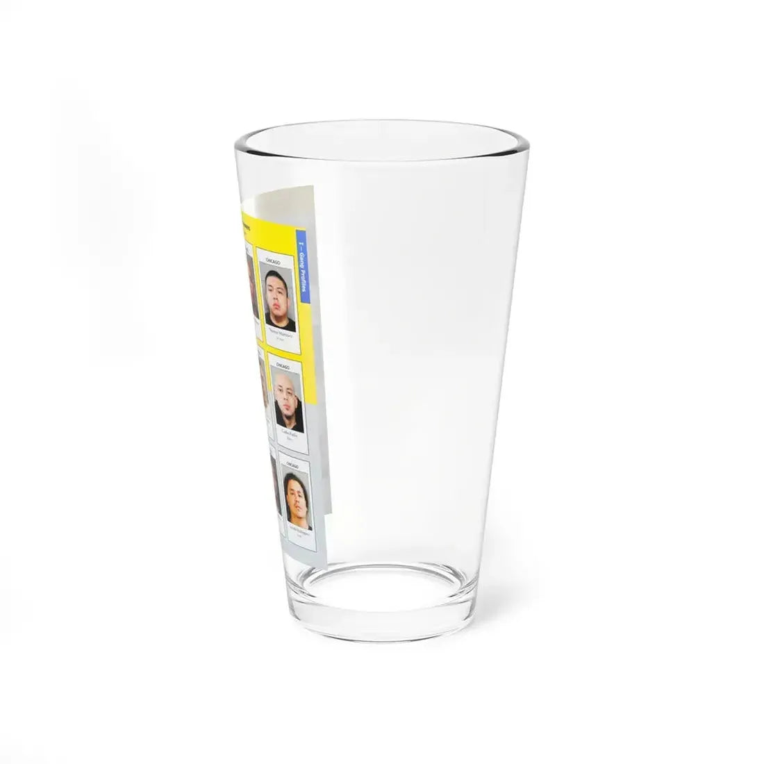 The Chicago Gang Book Page 145 - Satan Disciples Members (Maniac, Psycho, Alpo, Lil Man, Chuckie, Slick, Diablo, Bones, Cuba, Spooky, Mousey, Wedo) - Pint Glass 16oz - Go Mug Yourself