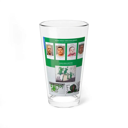 The Chicago Gang Book Page 152 - Insane Spanish Cobras Members (Pollacko, B Low) - Pint Glass 16oz 16oz - Go Mug Yourself