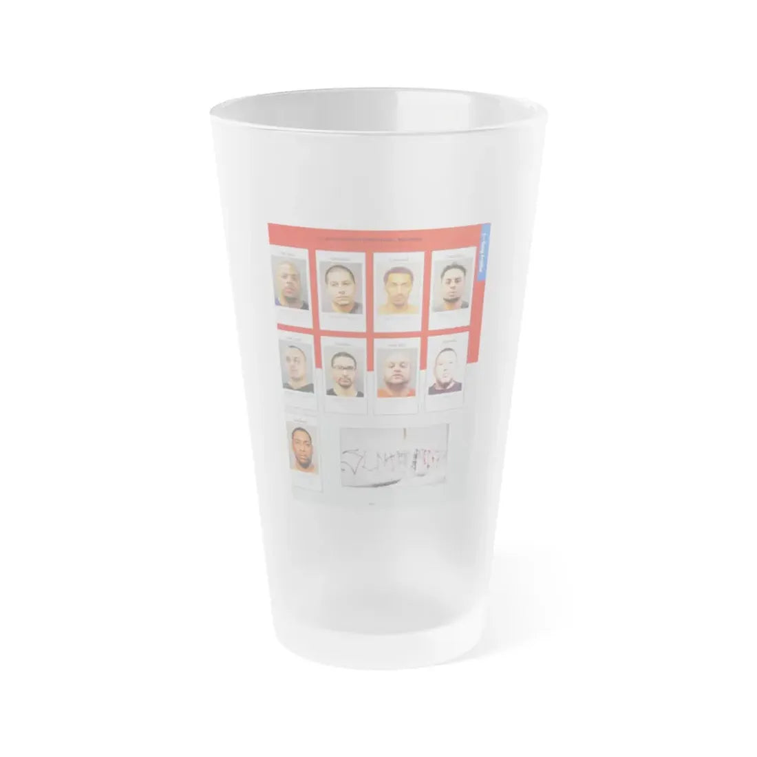 The Chicago Gang Book Page 159 - Spanish Lords Members (Lucky, Shadow, Chops, Casper, Slim) - Frosted Pint Glass 16oz 16oz Frosted - Go Mug Yourself