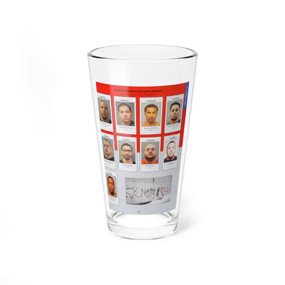 The Chicago Gang Book Page 159 - Spanish Lords Members (Lucky, Shadow, Chops, Casper, Slim) - Pint Glass 16oz - Go Mug Yourself