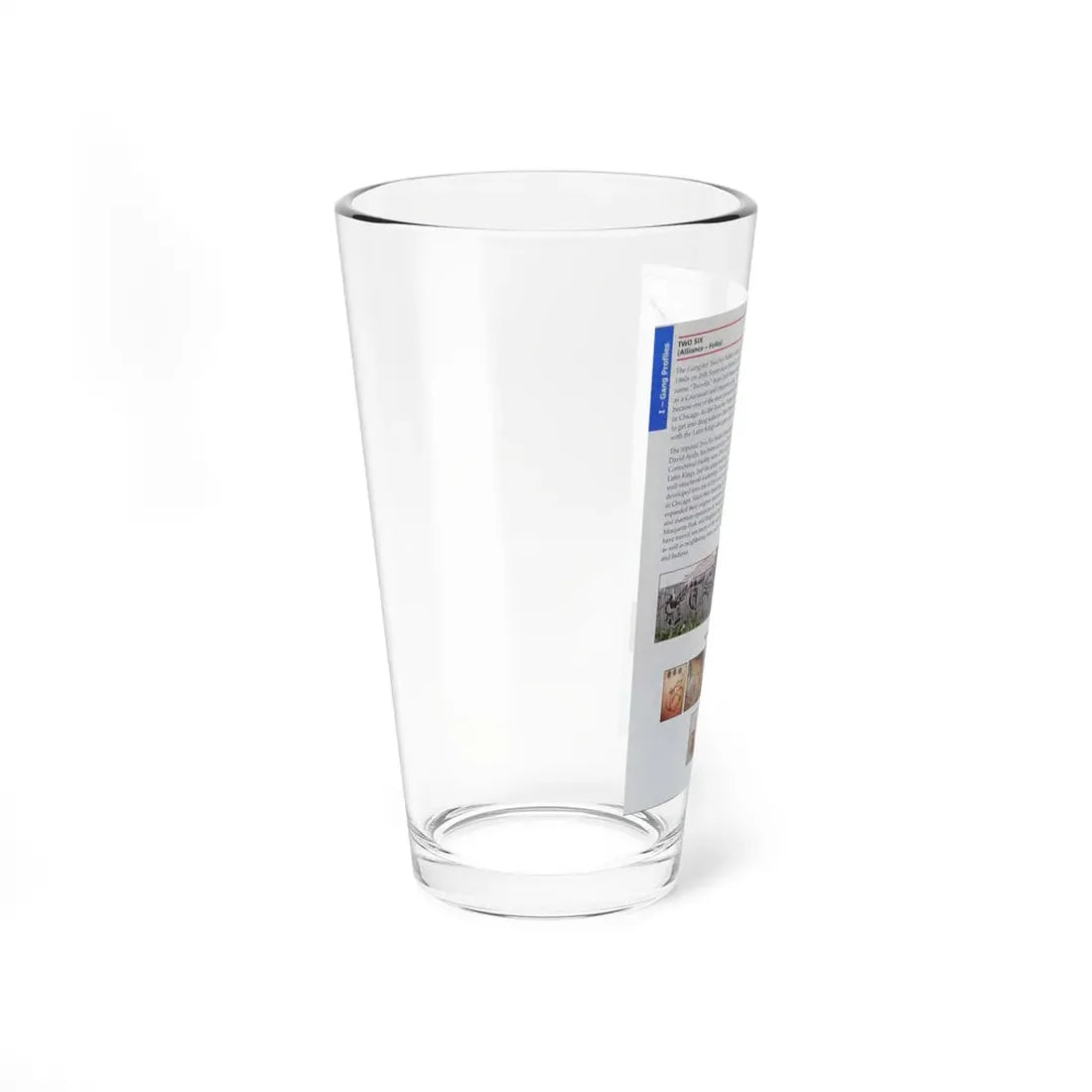 The Chicago Gang Book Page 162 - Two Six Identifiers - Pint Glass 16oz - Go Mug Yourself
