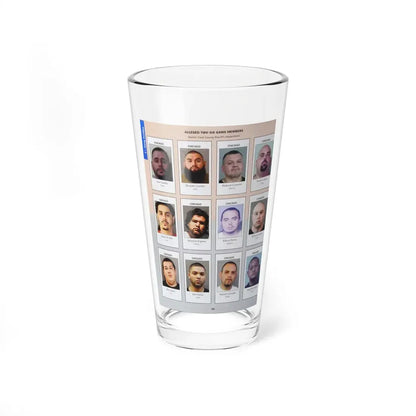 The Chicago Gang Book Page 164 - Two Six Members (Nacho, Slim, Maniac, Dago, Loco, Pengiun, Shorty, Fly, Negro, Riddler, Silent) - Pint Glass 16oz 16oz - Go Mug Yourself