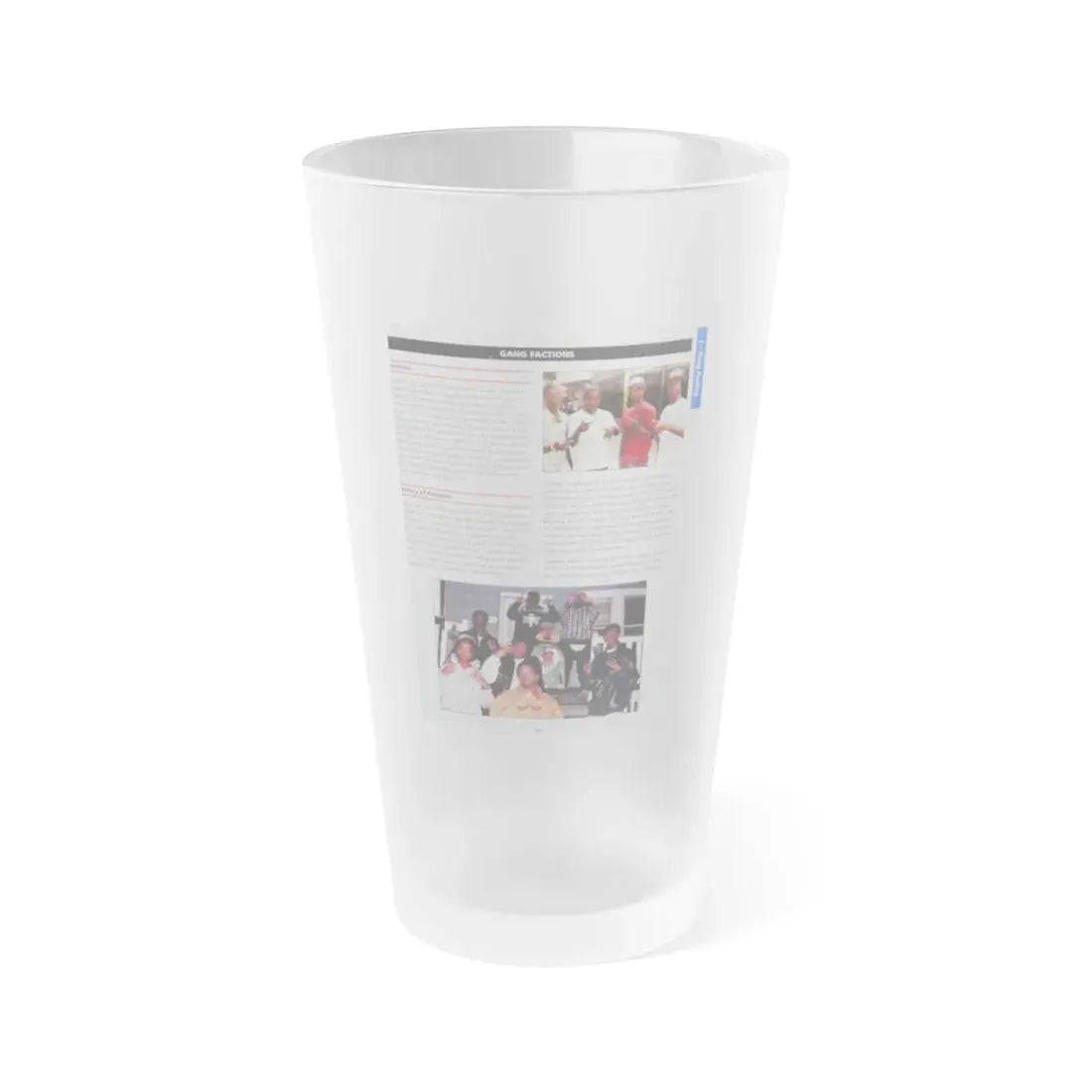 The Chicago Gang Book Page 191 - Gang Factions - Frosted Pint Glass 16oz 16oz Frosted - Go Mug Yourself