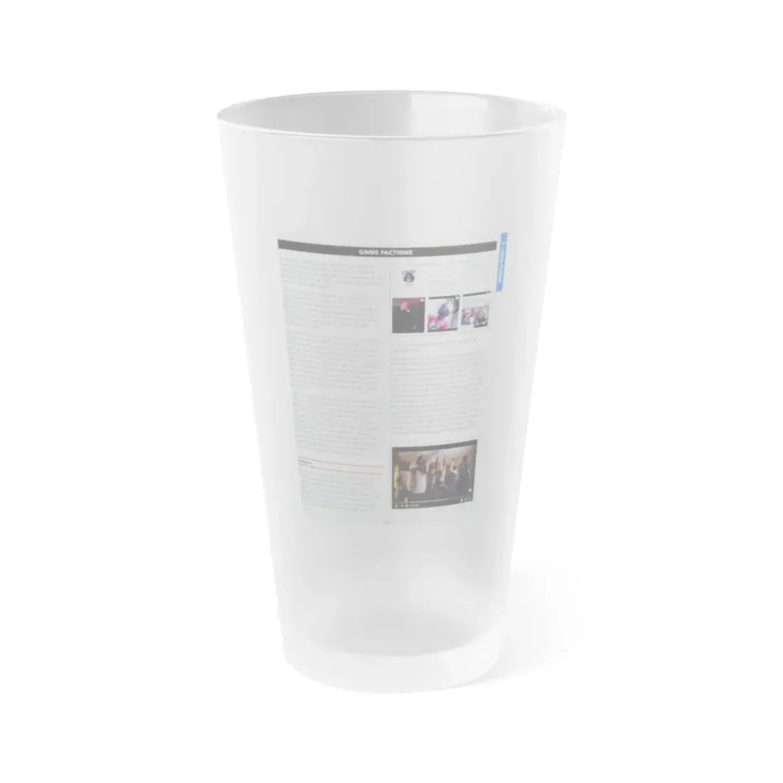 The Chicago Gang Book Page 193 - Gang Factions - Frosted Pint Glass 16oz 16oz Frosted - Go Mug Yourself