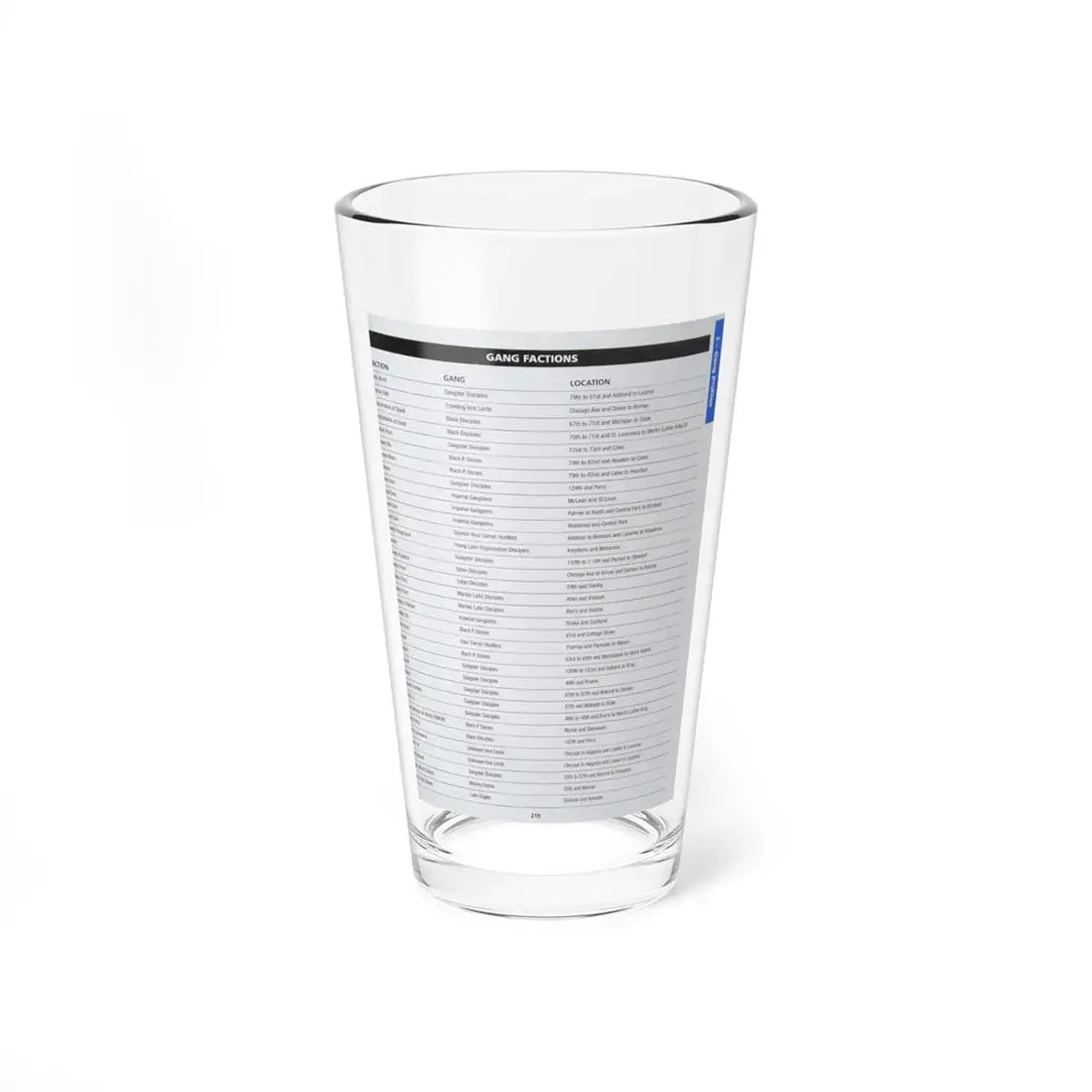 The Chicago Gang Book Page 219 - Sets - Pint Glass 16oz 16oz - Go Mug Yourself