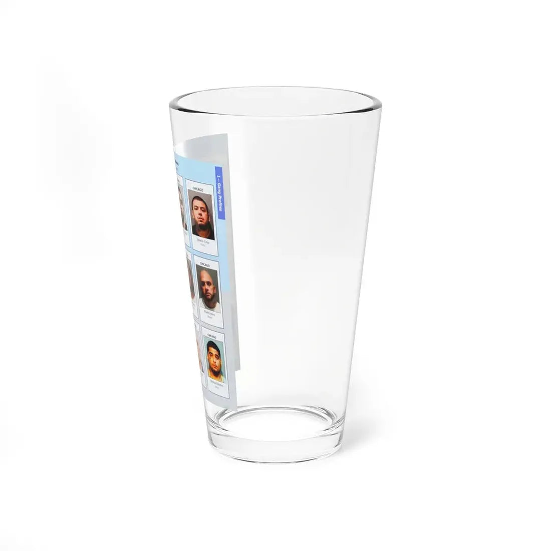 The Chicago Gang Book Page 23 - Ambrose Members (Ghost, Juevo, No Love, NuNu, Reckless, Bird, Caveman, Weasel, Sir G, Link, Peter G, Mikey) - Pint Glass 16oz - Go Mug Yourself