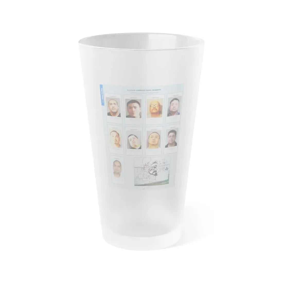 The Chicago Gang Book Page 24 - Ambrose Members (Cerelo, No Love, Old Man, Lucky, C Murder, Lil Pita, Prince Paul, Casper) - Frosted Pint Glass 16oz 16oz Frosted - Go Mug Yourself