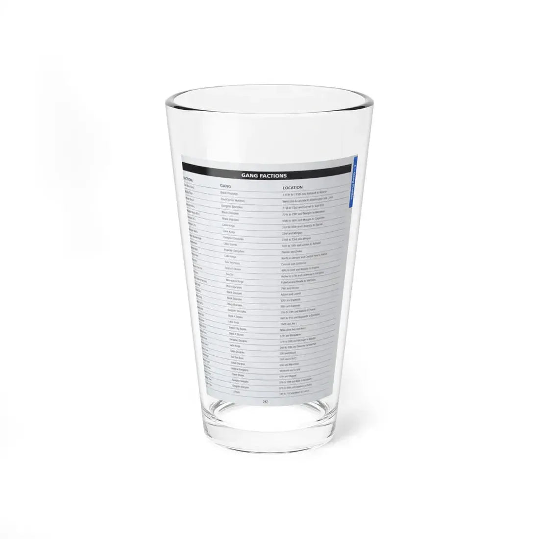 The Chicago Gang Book Page 247 - Sets - Pint Glass 16oz - Go Mug Yourself