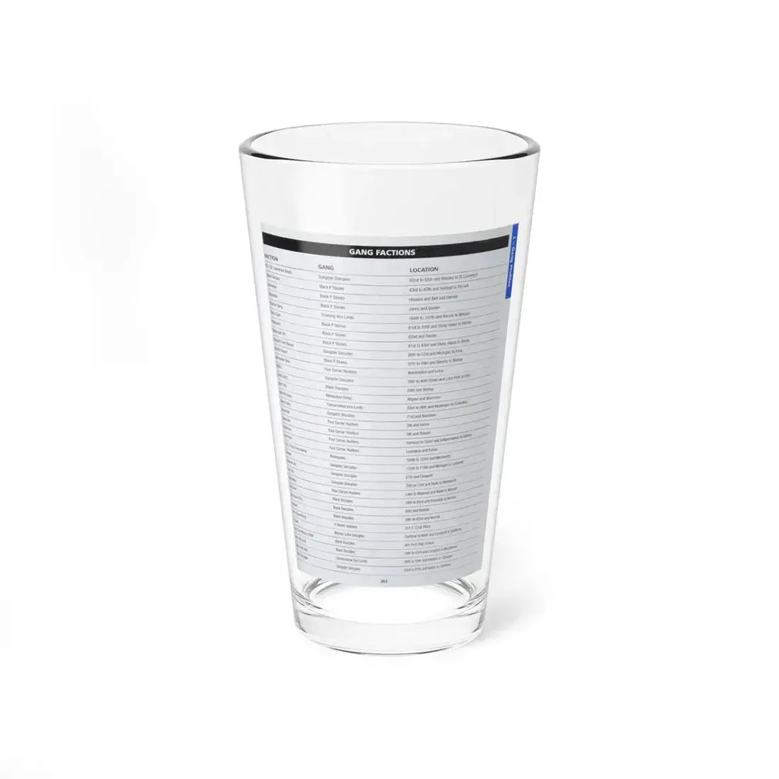 The Chicago Gang Book Page 261 - Sets - Pint Glass 16oz - Go Mug Yourself