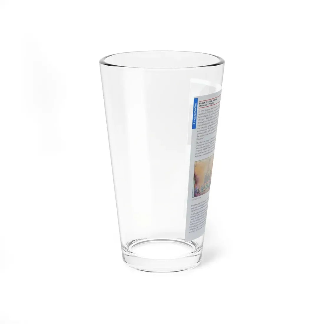 The Chicago Gang Book Page 36 - Black P Stone Nation Identifiers - Pint Glass 16oz - Go Mug Yourself