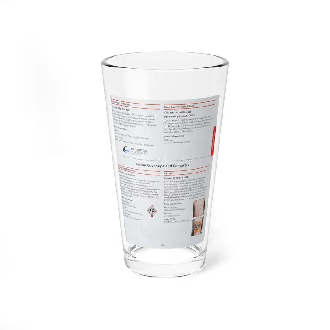 The Chicago Gang Book Page 371 - Pint Glass 16oz 16oz - Go Mug Yourself