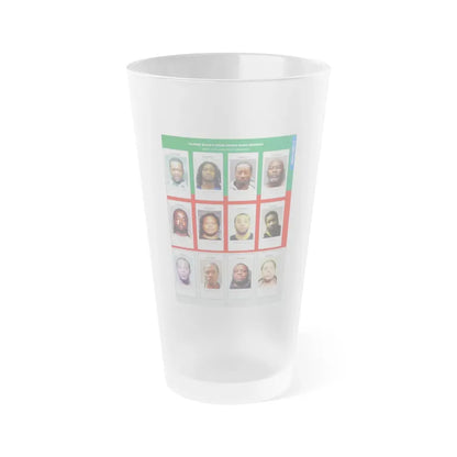 The Chicago Gang Book Page 41 - Black P Stone Nation Members (Mal, Boonie Mo, Lil Larry, Captain Jack, Jig) - Frosted Pint Glass 16oz 16oz Frosted - Go Mug Yourself