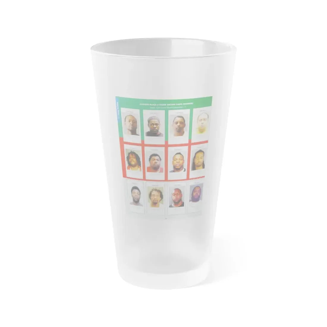 The Chicago Gang Book Page 42 - Black P Stone Nation Members (Yak, Sly, Rico, Don Don, Big Mike) - Frosted Pint Glass 16oz 16oz Frosted - Go Mug Yourself