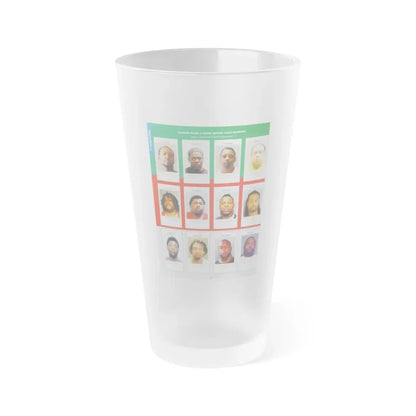 The Chicago Gang Book Page 42 - Black P Stone Nation Members (Yak, Sly, Rico, Don Don, Big Mike) - Frosted Pint Glass 16oz 16oz Frosted - Go Mug Yourself