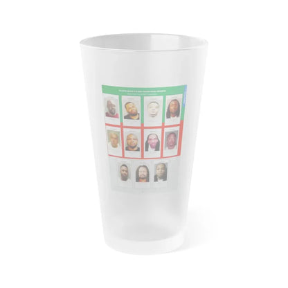 The Chicago Gang Book Page 43 - Black P Stone Nation Members (Killer Phil, Aki, Lil Herb aka G Herbo) - Frosted Pint Glass 16oz 16oz Frosted - Go Mug Yourself