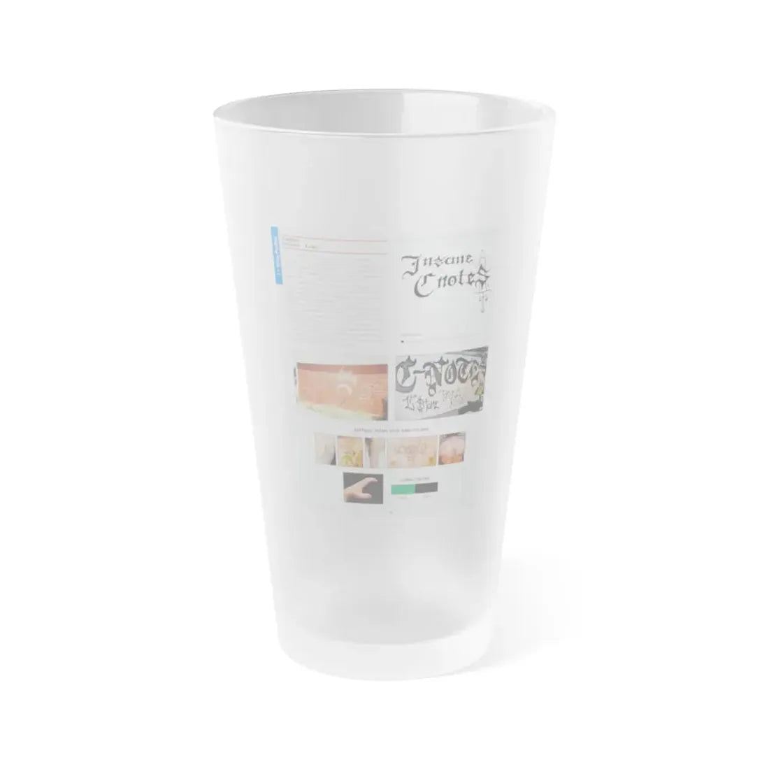 The Chicago Gang Book Page 46 - C-Notes Identifiers - Frosted Pint Glass 16oz 16oz Frosted - Go Mug Yourself