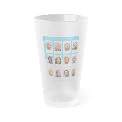 The Chicago Gang Book Page 60 - Gangster Disciples Members (Big Money Mook, Lil D, Hardknock, Lil Dave) - Frosted Pint Glass 16oz - Go Mug Yourself