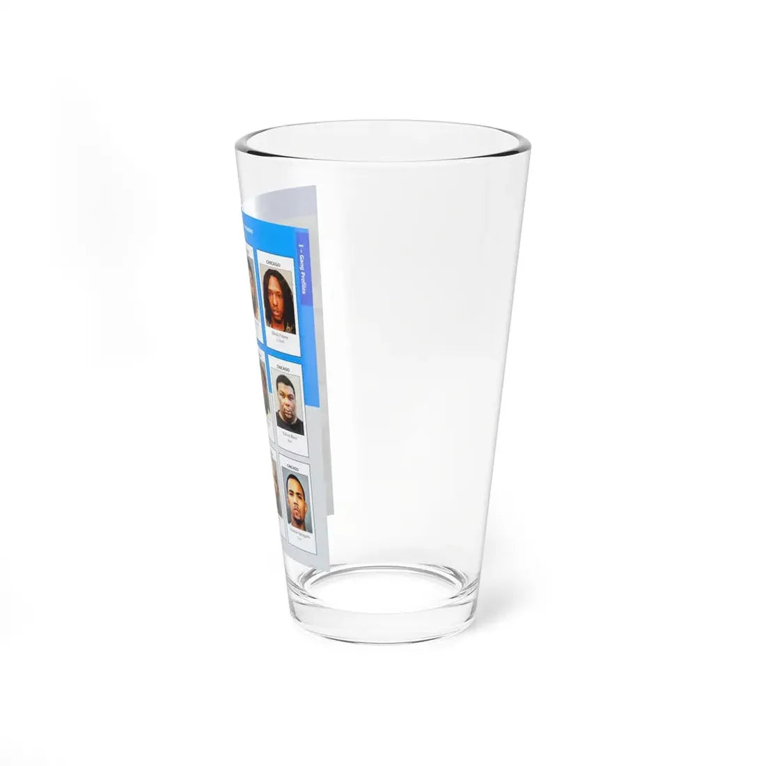 The Chicago Gang Book Page 65 - Gangster Disciples Members (Mike Larry, Woo, Los) - Pint Glass 16oz - Go Mug Yourself