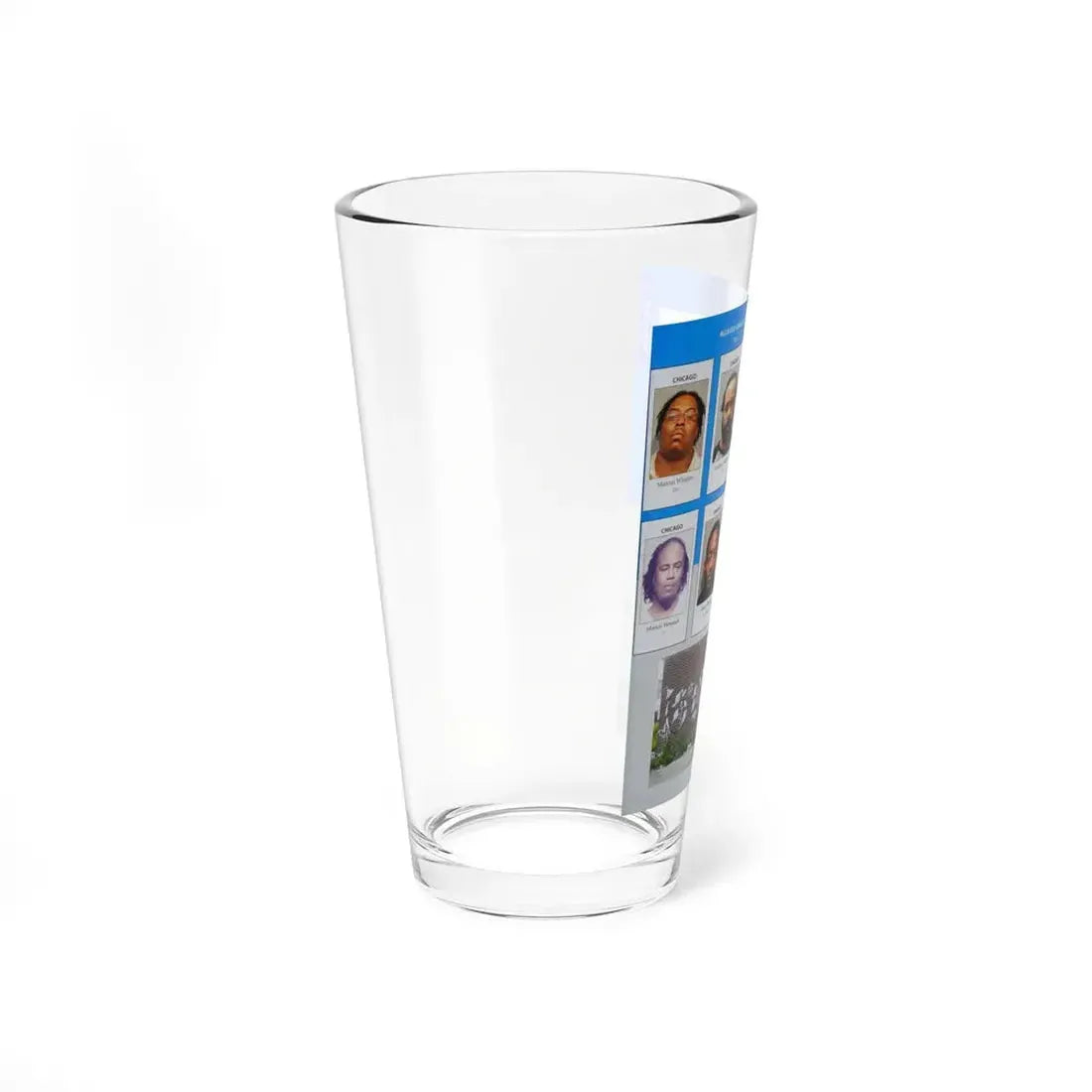 The Chicago Gang Book Page 67 - Gangster Disciples Members (Zo, Dough Boy, Shy Hoover, DJ Fats) - Pint Glass 16oz - Go Mug Yourself