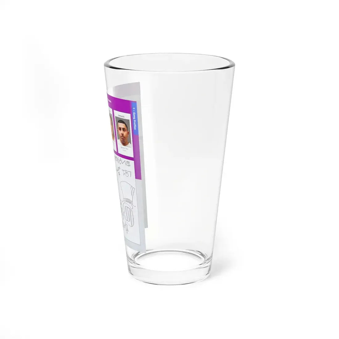 The Chicago Gang Book Page 69 - Harrison Gents Members (Lil Kong, Spook, Sammy, Nachito, Glide) - Pint Glass 16oz - Go Mug Yourself