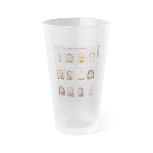 The Chicago Gang Book Page 71 - Imperial Gangsters Members (Wicker, Ralphy, Nene, Mad Dog, Slick, Shorty, Kool Aid, Weto, Pow Wow, Snake, Candyman, Popeye) - Frosted Pint Glass 16oz 16oz Frosted - Go Mug Yourself