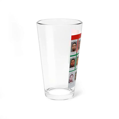 The Chicago Gang Book Page 83 - La Raza Members (Little Monster, Monster, Silent, Twin 8, Twin 4, Cuba, Choco, Creeper, Fat Boy) - Pint Glass 16oz - Go Mug Yourself
