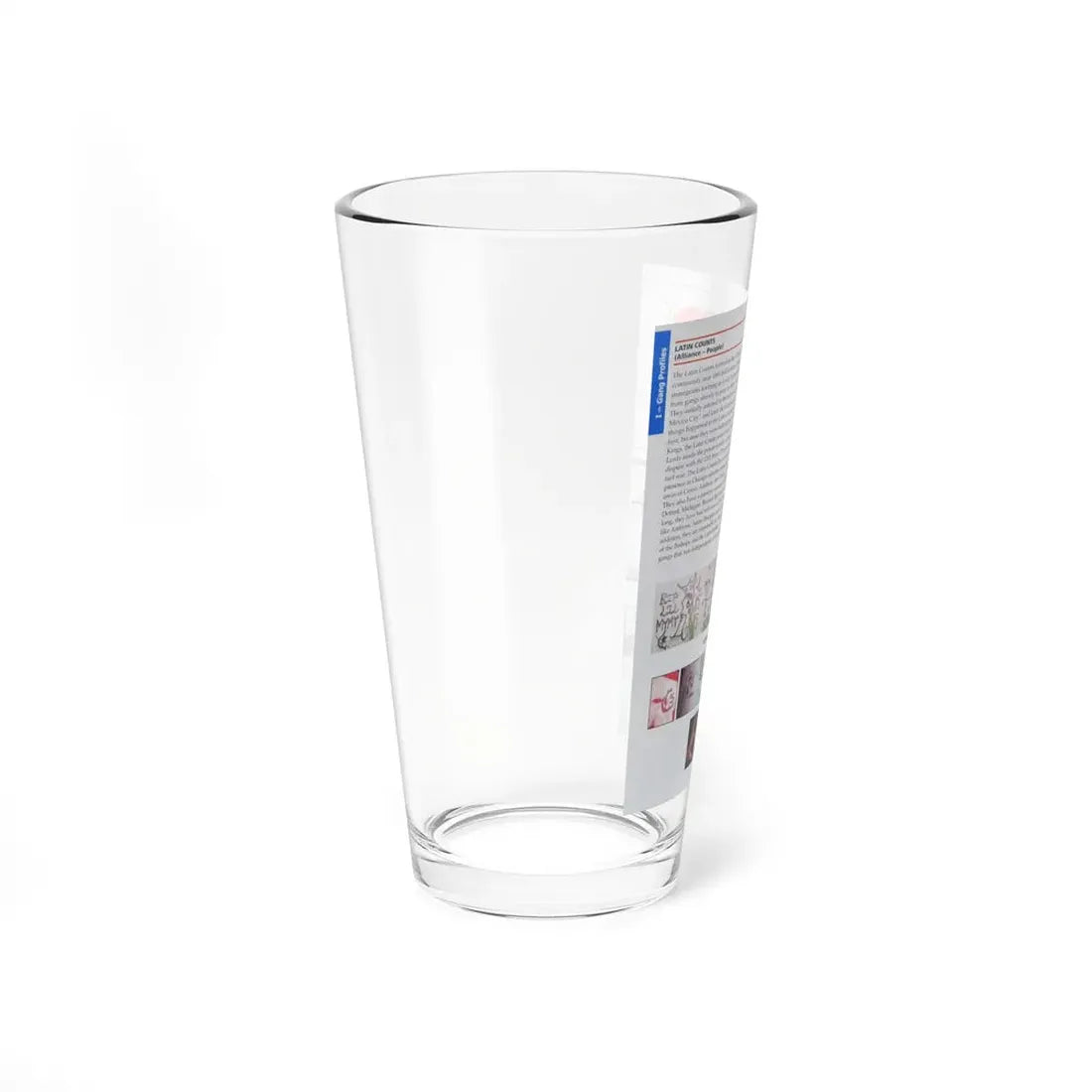 The Chicago Gang Book Page 88 - Latin Counts Identifiers - Pint Glass 16oz - Go Mug Yourself