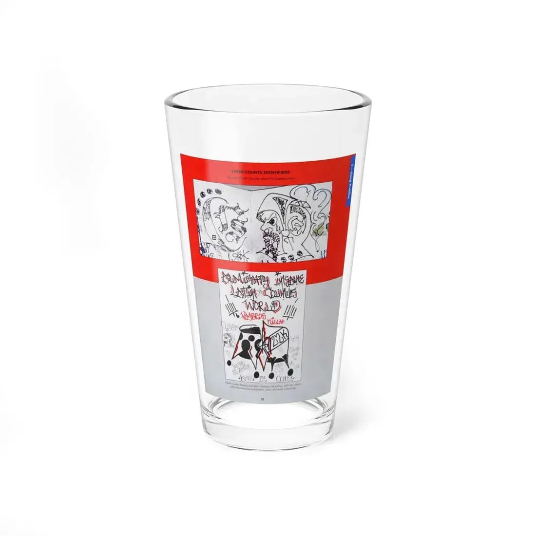 The Chicago Gang Book Page 91 - Latin Counts Identifiers - Pint Glass 16oz - Go Mug Yourself