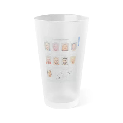 The Chicago Gang Book Page 95 - Latin Eagles Members (Nephew, Ringo, Skeelo, Pops, Two Face, Munk, Boo, Gray, Midnight) - Frosted Pint Glass 16oz 16oz Frosted - Go Mug Yourself