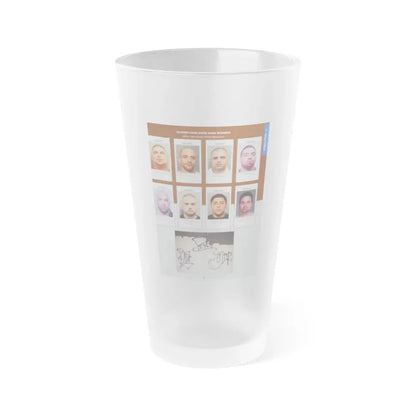 The Chicago Gang Book Page 97 - Latin Jivers Members (Tantu, Orlay, Lil Mex, Bird) - Frosted Pint Glass 16oz 16oz Frosted - Go Mug Yourself