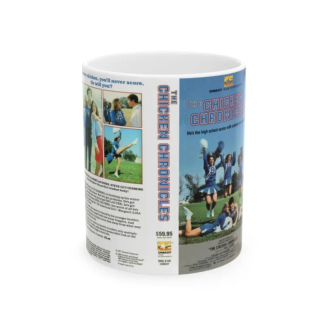 THE CHICKEN CHRONICLES (VHS COVER) - White Coffee Mug 11oz - Go Mug Yourself