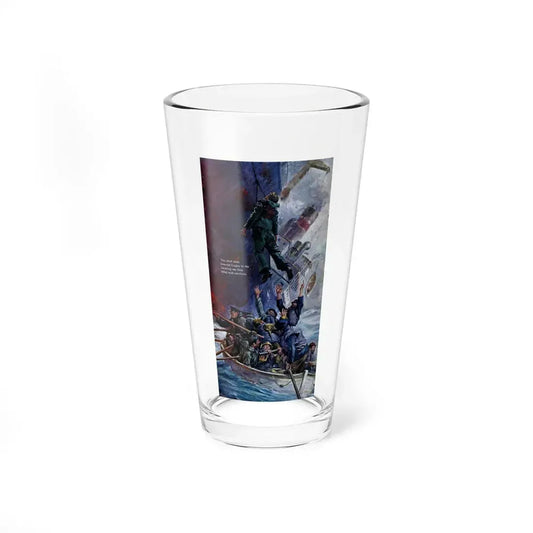 The Chief Mate Lowered Lugley To The Life Boat, 1960 (Magazine Illustration) Pint Glass 16oz 16oz - Go Mug Yourself
