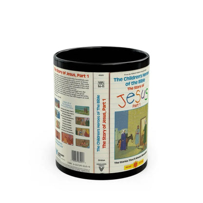THE CHILDRENS HEROES OF THE BIBLE THE STORY OF JESUS PART 1 (VHS COVER) - Black Coffee Mug 11oz - Go Mug Yourself