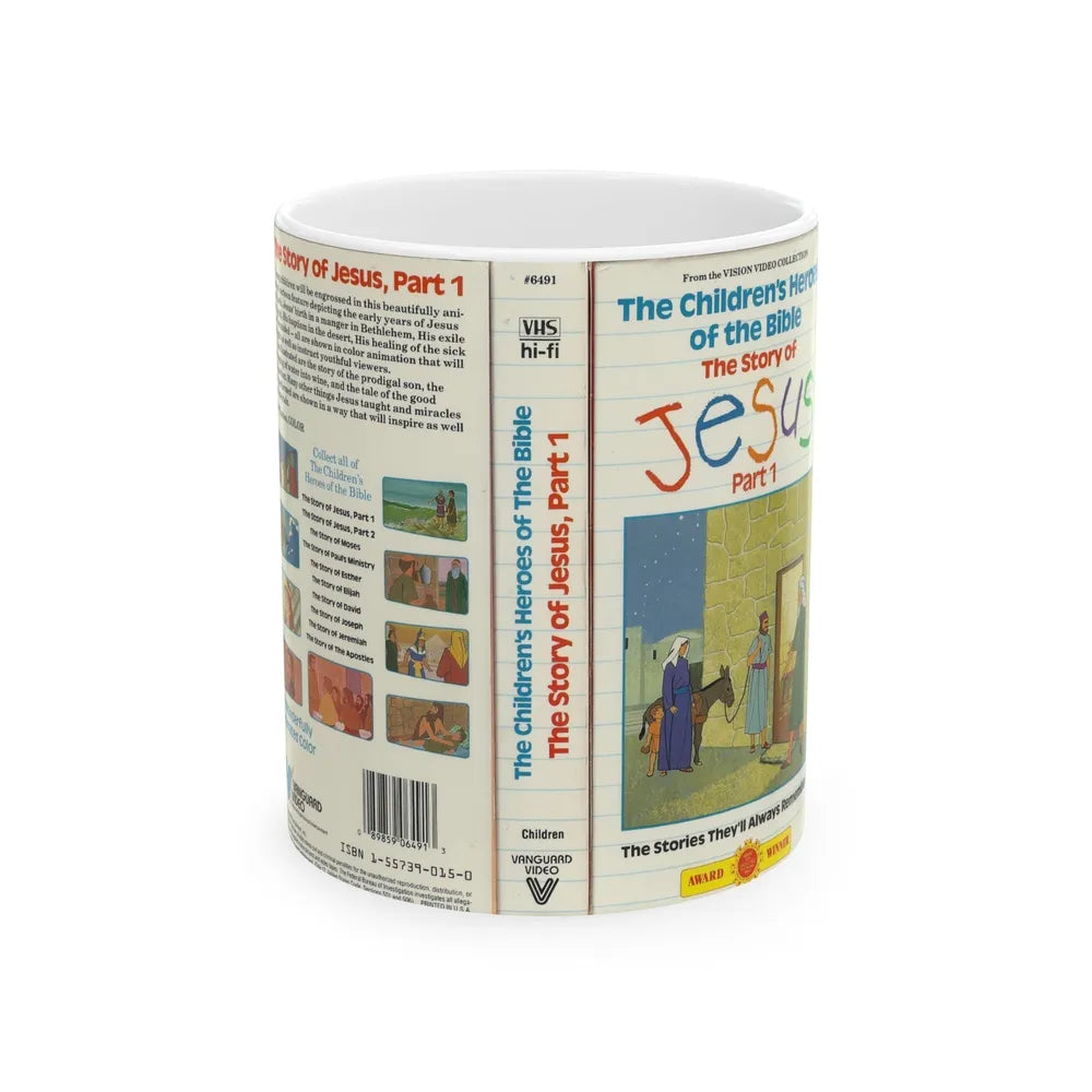 THE CHILDRENS HEROES OF THE BIBLE THE STORY OF JESUS PART 1 (VHS COVER) - White Coffee Mug-11oz-Go Mug Yourself